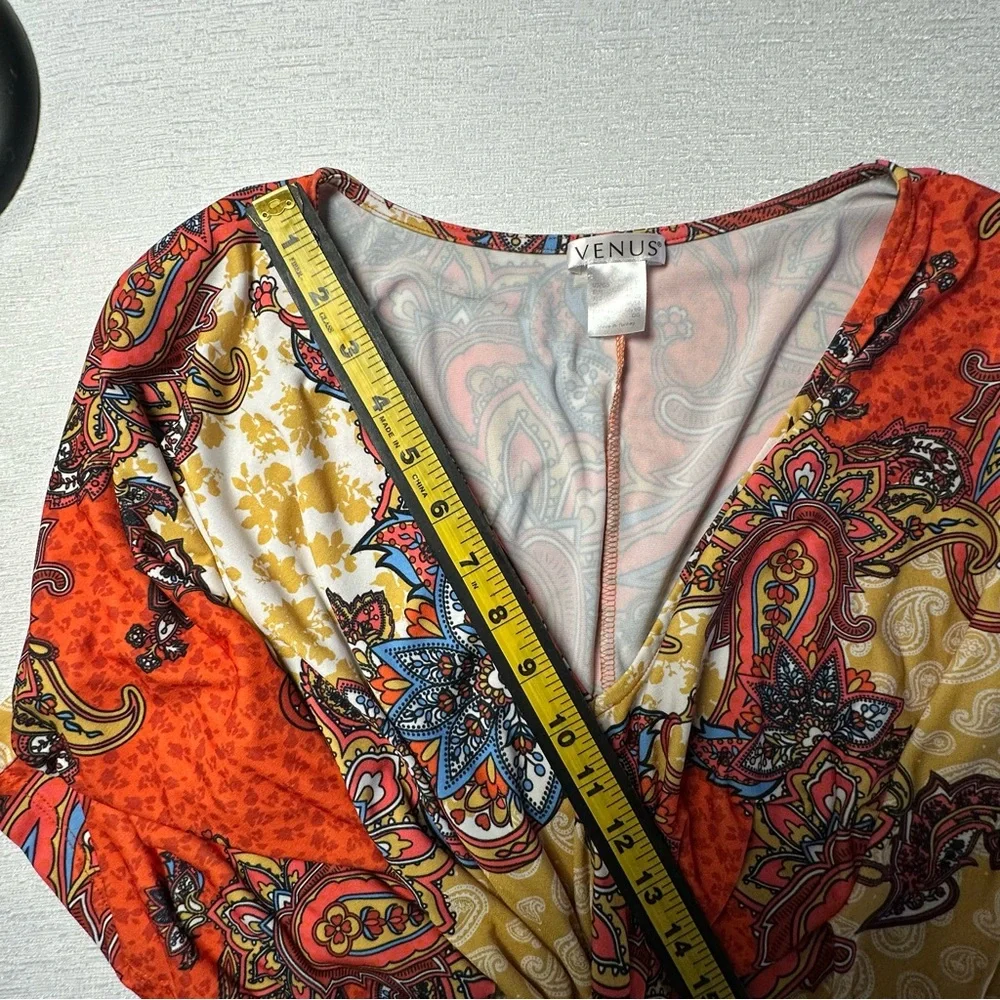 VENUS Asymmetrical Wrap Maxi Dress Red Orange Resort Wear - Picture 9 of 16